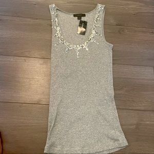 Express Gray and silver sequin tank top NWT